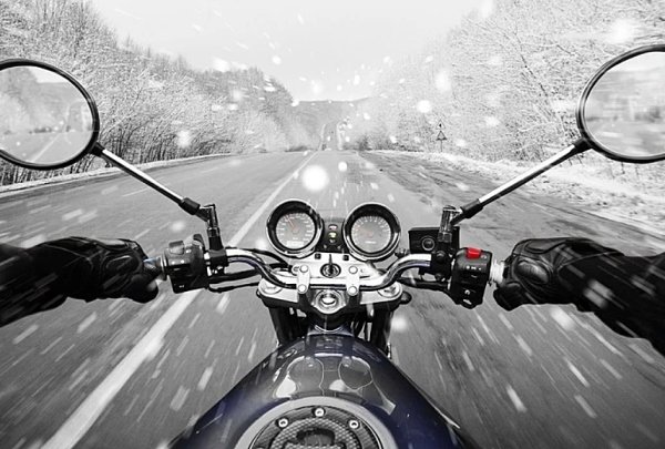 Moto en hiver